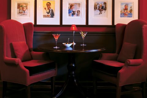 Private corner table for two at Off the Record